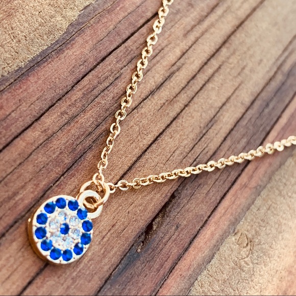 The Eye ♡ mGOLD Crystal Minimalist Necklace GIFT - Picture 2 of 2